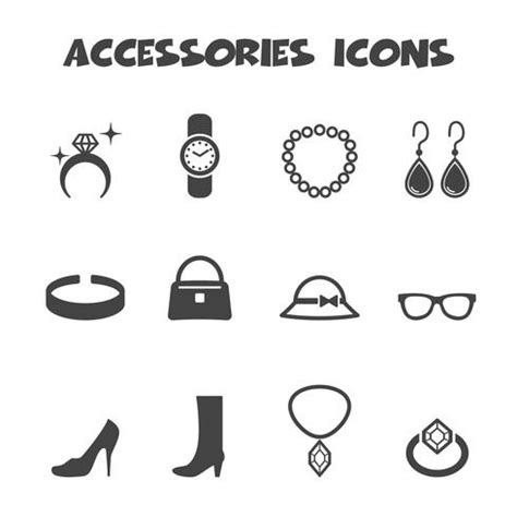 accessories icons symbol 629375 Vector Art at Vecteezy