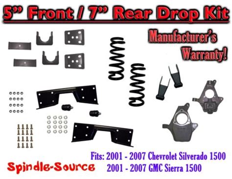 5" / 7" - 8" Drop Kit FOR 2001 - 07 Chevy Silverado GMC Sierra V8 + C-NOTCH 5/7 | eBay