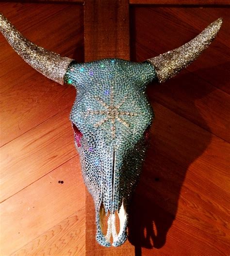 Swarovski Crystal Cow Skull Art by SandraScheetzWise on Etsy