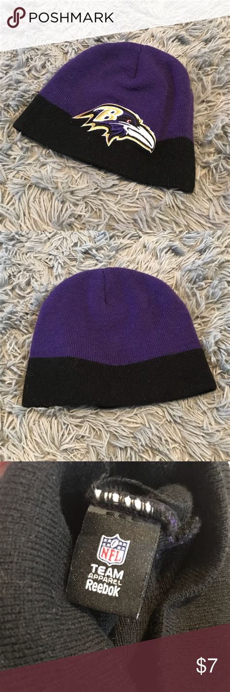 Black and purple Baltimore Ravens beanie. | Beanie, Purple, Black