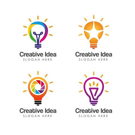 creative idea logo design template with bulb icon symbol design 2550055 Vector Art at Vecteezy