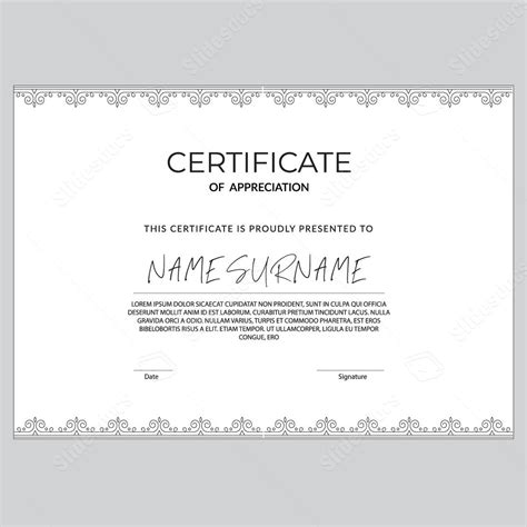 Certificate Appreciation Diploma College Creative Decorative Elegant Word Template And Google ...