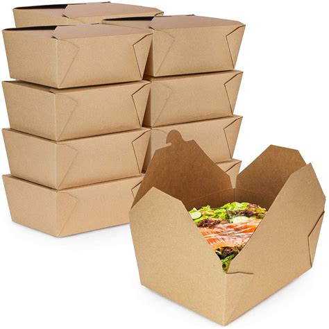 Amazon.com: [33 Pack] 112 oz Paper Take Out Containers 8.8 x 6.5 x 3.5" - Kraft Lunch Meal Food ...