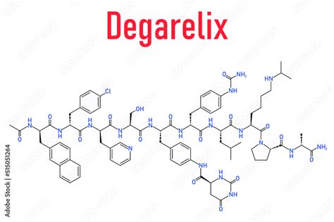 Skeletal formula of Degarelix prostate cancer drug molecule. Stock Vector | Adobe Stock