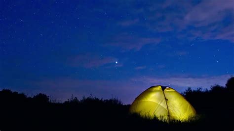 Camping Under Moving Stars. Night Stock Footage Video (100% Royalty ...