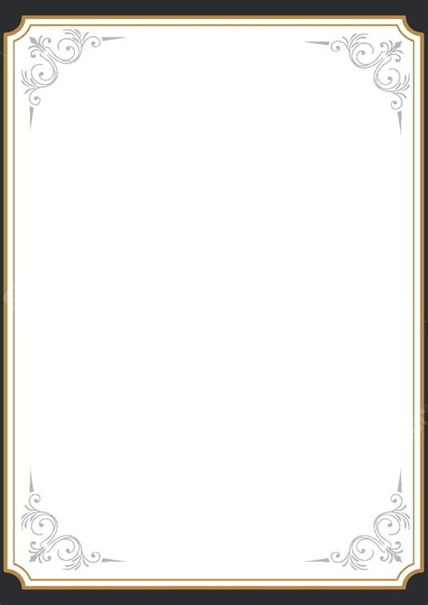 Minimalist European Metal Border With Classical Decorative Pattern Page Border Background Word ...