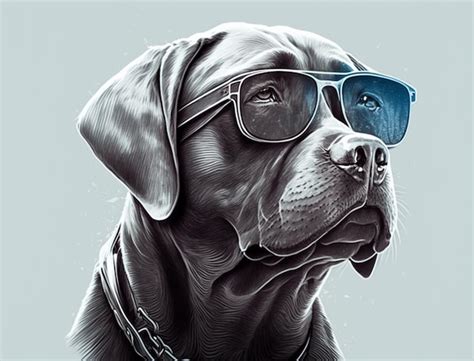 Premium AI Image | A drawing of a dog wearing sunglasses and a chain ...