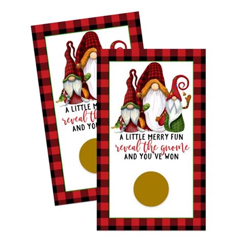 Jolly Gnome Scratch Off Cards (30 Pack) Christmas Party Game - Holiday Raffle Drawings - Groups ...