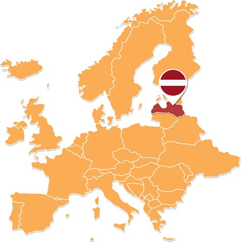 Latvia map in Europe, Latvia location and flags. 24584115 PNG