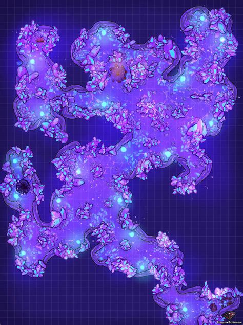 [OC][Art] Crystal Cave Battle Map 33x44 : r/DnD