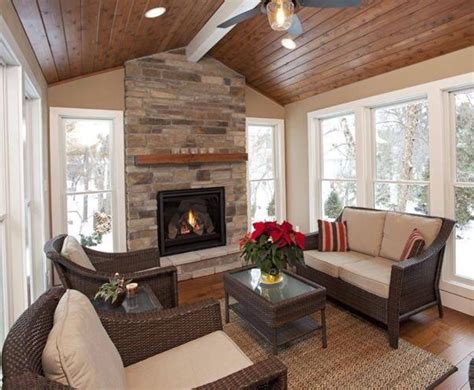 Sunroom with Fireplace Designs https://homecreativa.com/sunroom-with ...