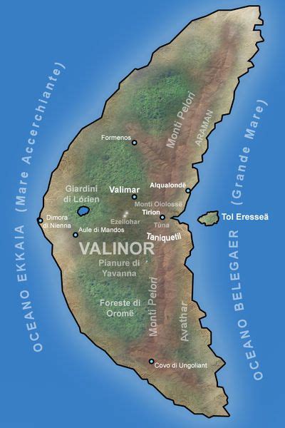 Valinor | Mapa da terra média, Terra média, Senhor dos aneis