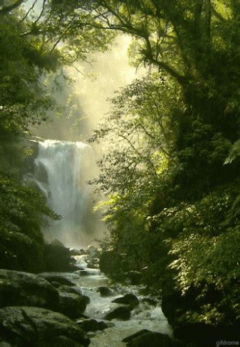 Gambar Pemandangan Air Terjun Bergerak