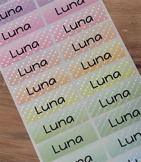 Waterproof Name Labels Name Stickers Personalized Glittery - Etsy