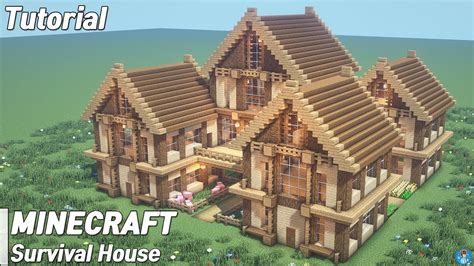 Minecraft : Oak Survival House Tutorial l how to build (##31) - YouTube