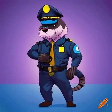 Cartoon animal furry security guard
