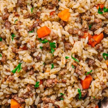 Instant Pot Ground Beef and Rice: An Uzbek Beef Plov-Inspired Dish - Posh Journal