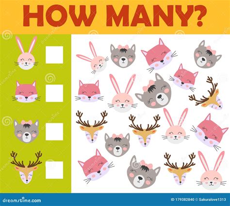 Counting Animal Games for Preschool Kids Sheet Layout in Colorful ...