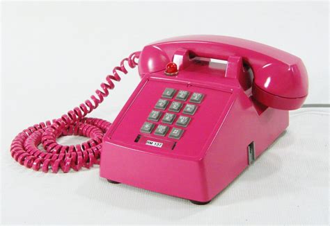 Vintage Deco Pink Phone Upcycled push button telephone