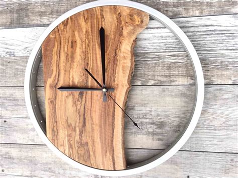 Large Wood Wall Clock, Unique Wall Clock, Wood Wall Art, Office Wall Decor, Rustic Clock ...