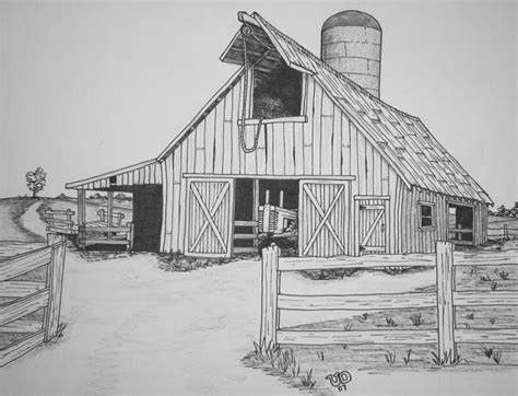 Old Country Barns Clip Art - - Image Search Results Landscape Pencil Drawings, Nature Art ...