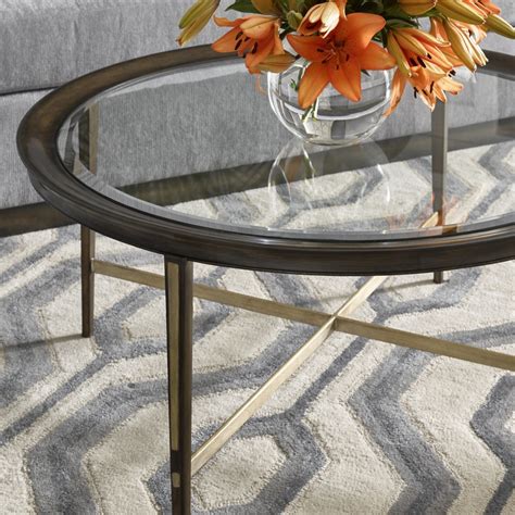 Round glass coffee table from our modern Dakota collection