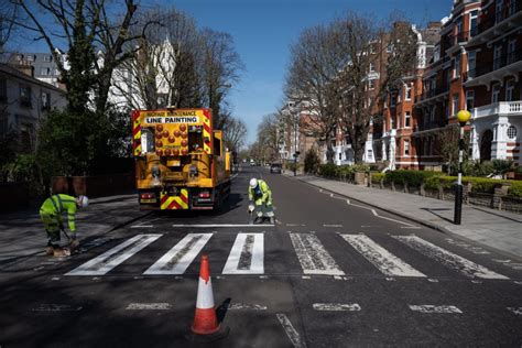 Famous Abbey Road zebra crossing gets fresh paint