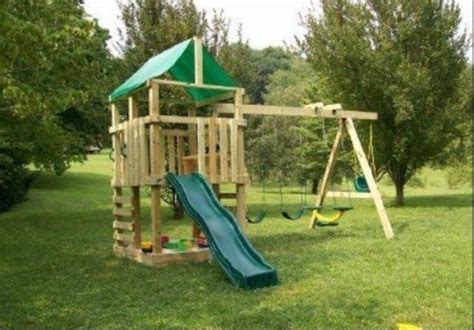 Kids Playhouse Swing Play Set ,backyard Adventures, Woodworking DIY Plan, Swing Set Detailed ...