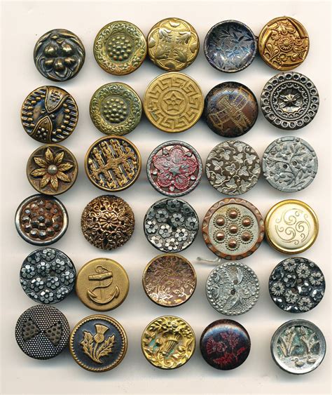 30 Antique Vintage Metal Buttons lot#2 1850-1950 | Metal buttons ...