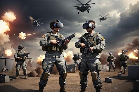 Premium AI Image | VR Reality War Simulation