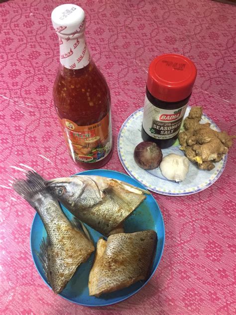 Sweet & Sour Sea Bass Fish #ingredients #sea bass fish #sweet chili sauce #onion #garlic #ginger ...