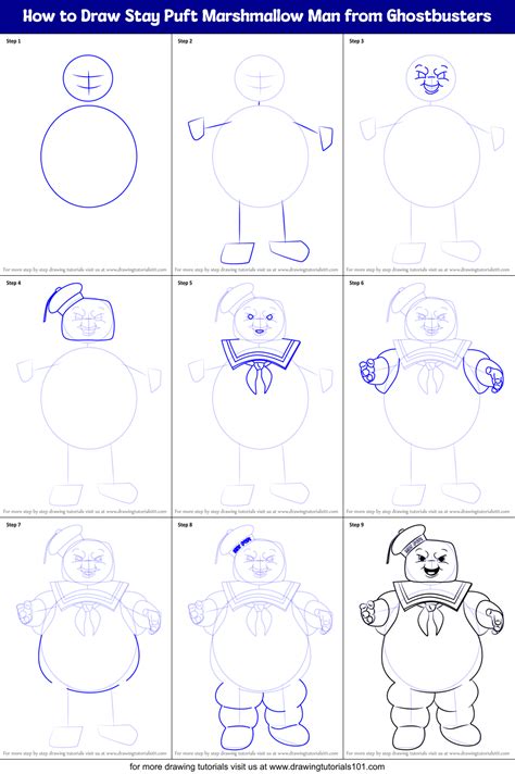 How to Draw Stay Puft Marshmallow Man from Ghostbusters (Ghostbusters ...