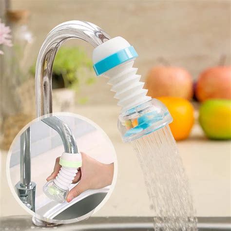 360 Degree Adjustable Water Tap Extension Filter Shower Water Tap Bathroom Faucet Extender Home ...