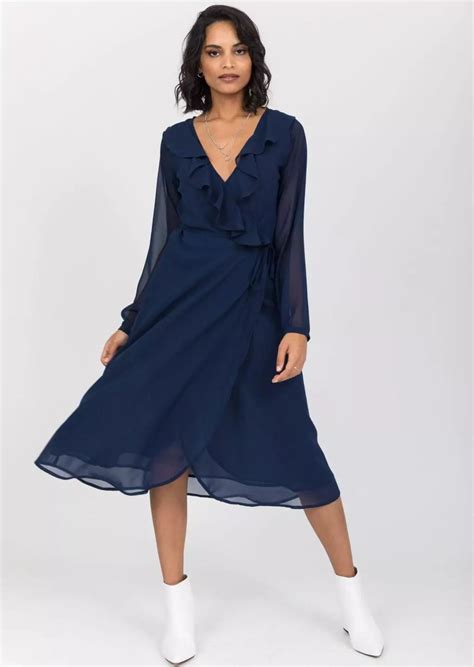 blue midi wrap dress | Dresses Images 2022