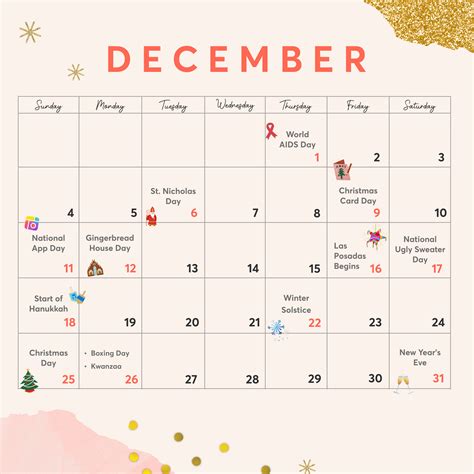 December Holiday Calendar 2022 - PicCollage