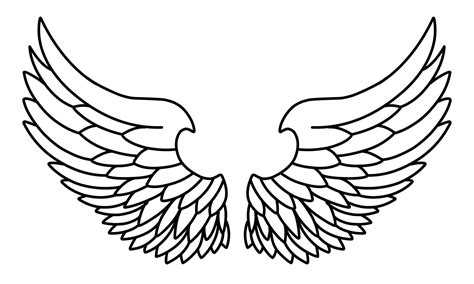 Free vector angel wings line art and outline 16126687 Vector Art at Vecteezy