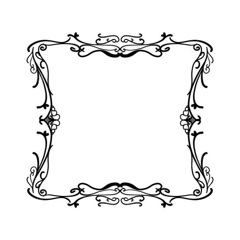 Borders Vintage Line PNG Transparent, Black Vintage Lines Border ...