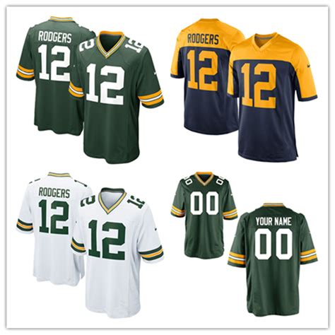 Custom Customized Packers Jerseys 12 Aaron Rodgers Football Jerseys - China Green Bay and ...