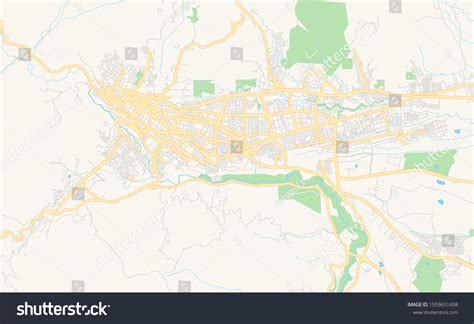 Printable Street Map Ibague Colombia Map Stock Vector (Royalty Free ...