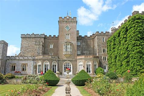 Powderham Castle, Devon editorial stock photo. Image of fortified ...