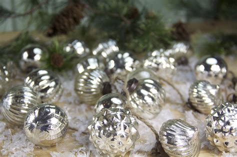 Mercury Glass Ornament Garland - TheHolidayBarn.com