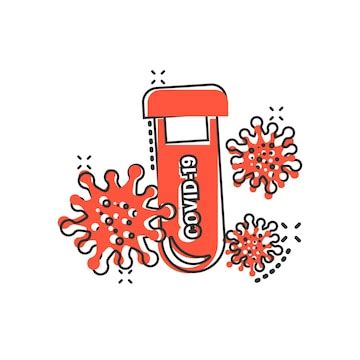 Premium Vector | Coronavirus test icon in comic style covid19 cartoon vector illustration on ...
