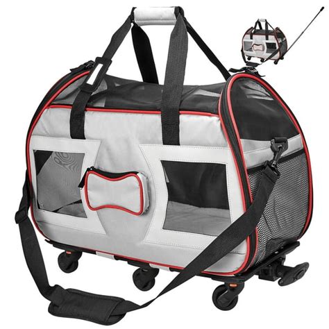 Katziela Airline Approved Removable Wheeled Pet Carrier for Small Pets - Walmart.com - Walmart.com