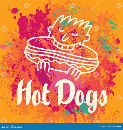Hot-dog mangeur d'hommes illustration de vecteur. Illustration du cuisine - 62113461