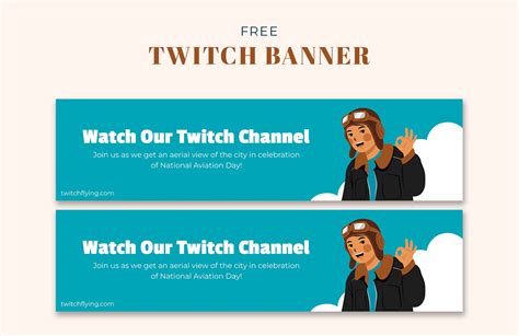 National Aviation Day Twitch Banner Template in Illustrator, PNG, SVG ...