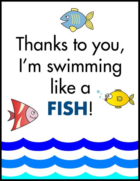 Swimming Like a Fish A2 Card Flat With Border • Rose Clearfield