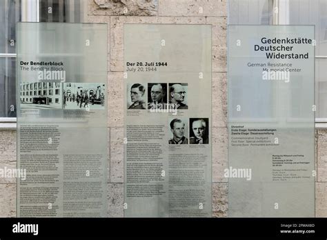 Berlin, German Resistance Memorial Center, Bendler Block, information boards Stock Photo - Alamy