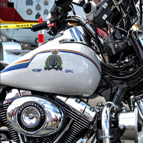 Photograph of a RCMP motorcycle harley davidson