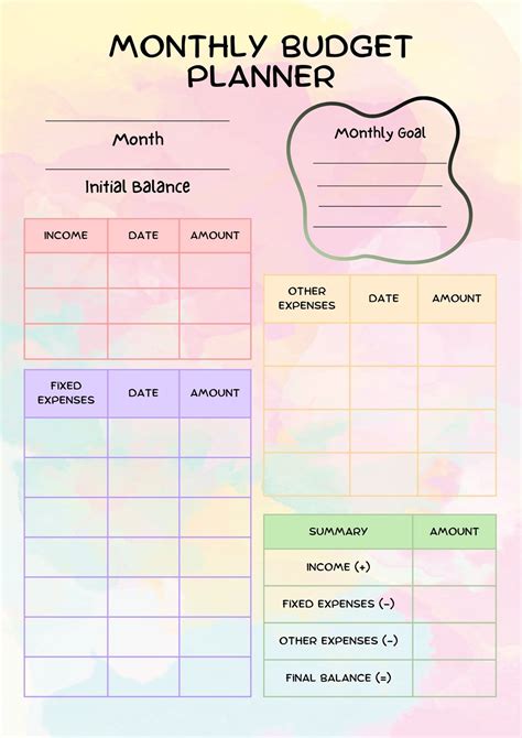 Diy Monthly Budget Planner