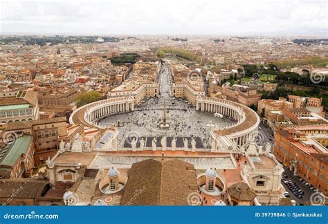 St. Peters Square Aerial View Stock Photo - Image of basilica, decoration: 39739846